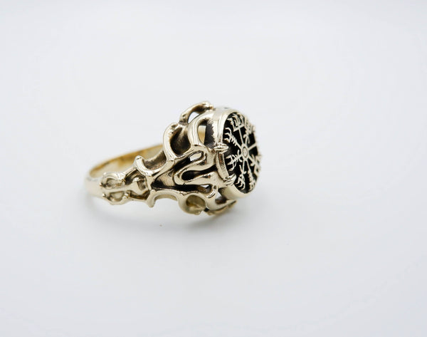 Viking Vegvísir Ring Women Brass Jewelry Size 6-15 Br-442