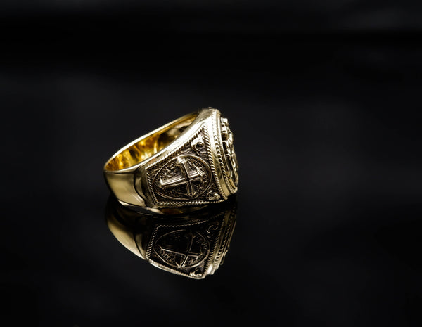 St. Christopher Ring Brass Jewelry Size 6-15 Br-418