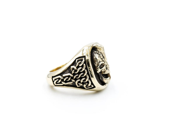 Spartan Skull Ring Gothic Men Ancient Greek warrior Brass Jewelry Size 6-15