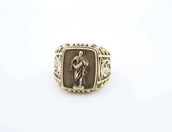 Catholic Signet Saint Paul Ring Brass Jewelry Size 6-15