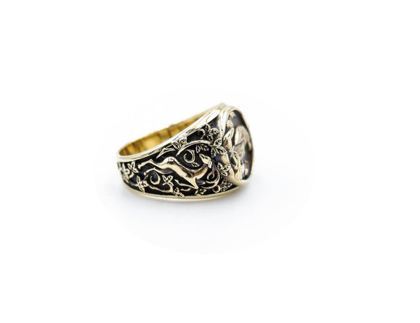 Viking Raven Animal Rings for Women Men Crow Bird Amulet Brass Jewelry Size 6-15