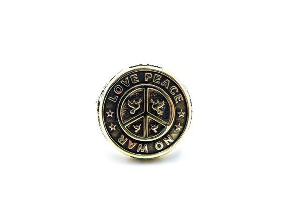 Symbol Peace Sign Ring For Women Men Brass Jewelry Size 6-15