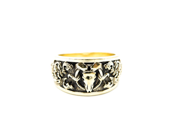 Rams Skull Ring for Women Men Gothic Baphomet Brass Jewelry Size 6-15
