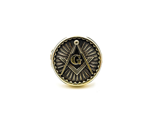 Freemason Masonic Biker Ring for Women Men Brass Jewelry Size 6-15