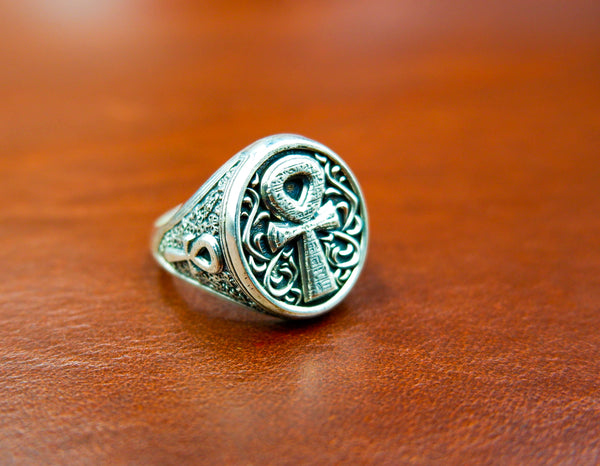 Egyptian Ankh Ring Cross Men Women Jewelry 925 Sterling Silver Size 6-15
