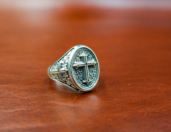 Christian Jesus Cross Ring for Women Men 925 Sterling Silver Size 6-15