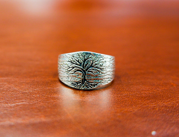 Tree of Life Band Ring Men Women 925 Sterling Silver Size 6-15
