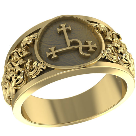 Sigil of Lilith Ring Lesser Key of Solomon Seal kabbalah Magic Brass Jewelry Size 6-15 Br-500