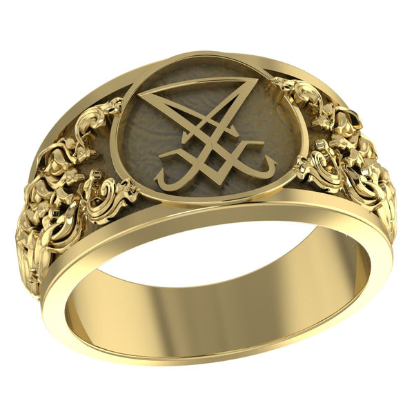 Sigil of Lucifer Band Ring Satanic Seal of Satan Brass Jewelry Size 6-15 Br-501