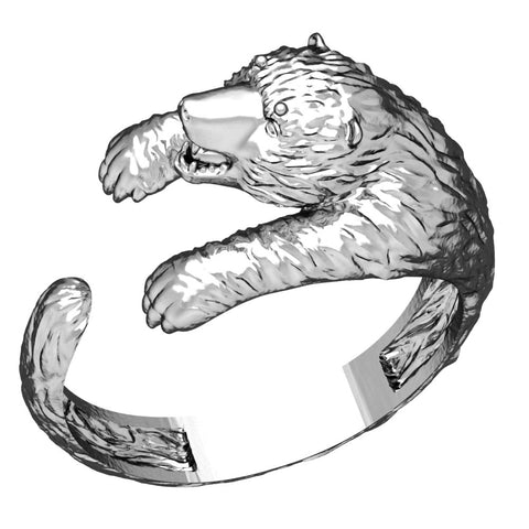 Bear Ring Animal Jewelry 925 Sterling Silver Size 6-15 R-507