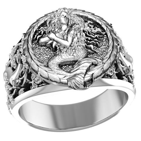 Mermaid Ring Birthday Gifts Jewelry 925 Sterling Silver Size 6-15 R-510