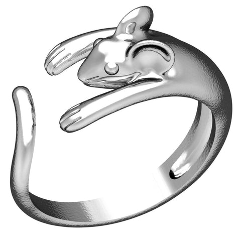 Rat Mouse Ring Animal Wrap Jewelry 925 Sterling Silver Size 6-15 R-511
