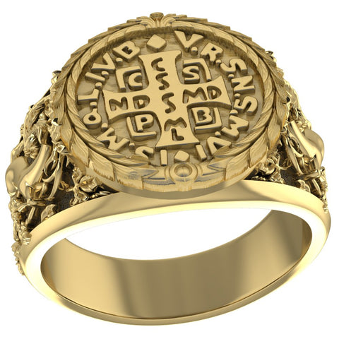 Saint Benedict Ring Christian Brass Jewelry Size 6-15 Br-512