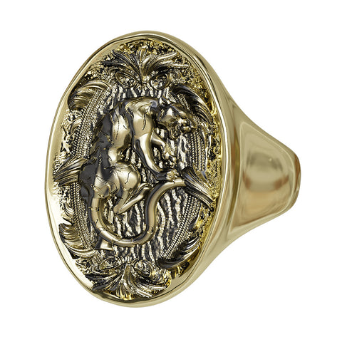 Panther Ring For Men Women Gothic Animal Lovers Gift Brass Jewelry Br-534