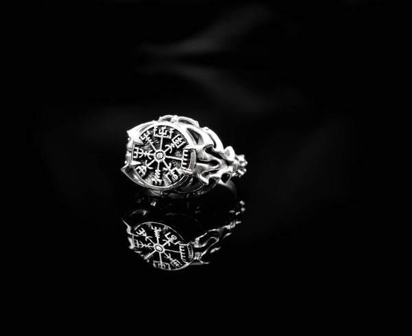 Viking Vegvísir Ring Women Jewelry 925 Sterling Silver R-442