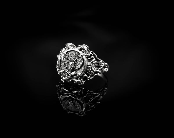 Owl Ring Women Jewelry 925 Sterling Silver R-450