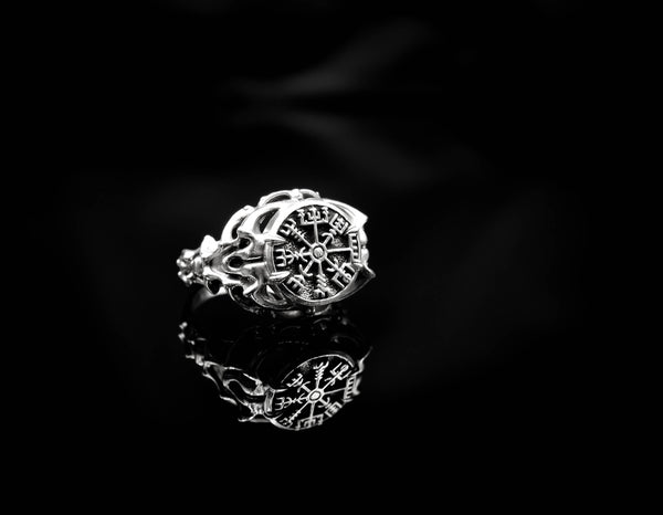 Viking Vegvísir Ring Women Jewelry 925 Sterling Silver R-442