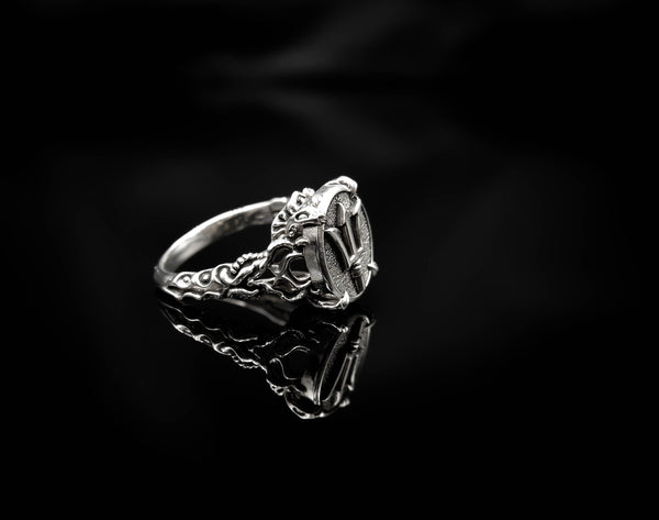 Poseidon Greek God of The Sea Trident Ring Women Jewelry 925 Sterling Silver R-447