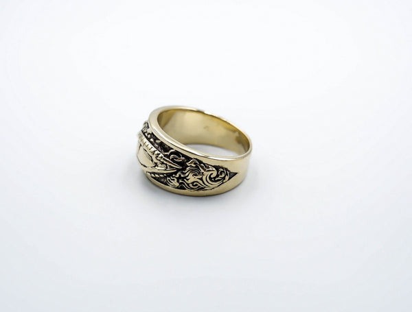 Gothic Dragon Eye Ring Biker for Women Men Brass Jewelry Size 6-15