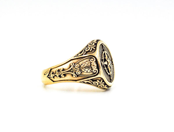 Compass Ring For Mens and Women Brass Jewelry Size 6-15