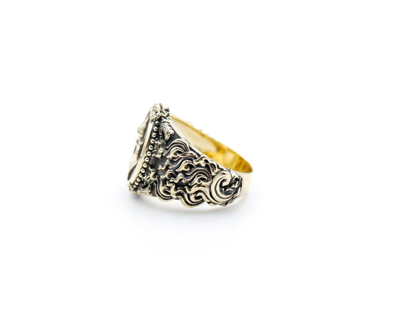 Cat Ring Gothic Biker Lovers Gifts Animal Brass Jewelry Size 6-15