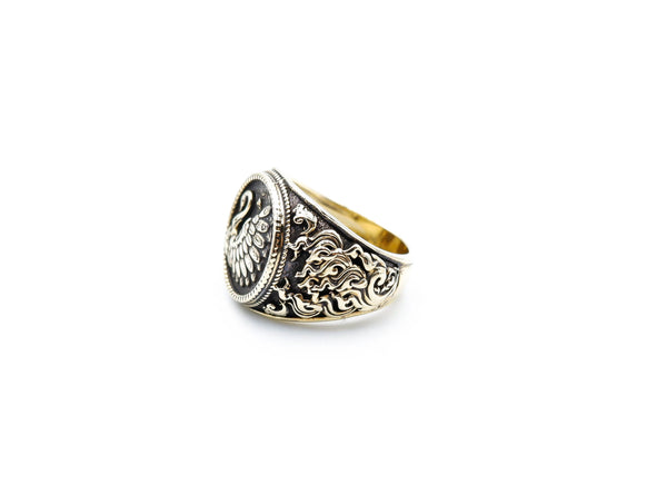 Swan Ring for Men Women Animal Bird Brass Jewelry Size 6-15