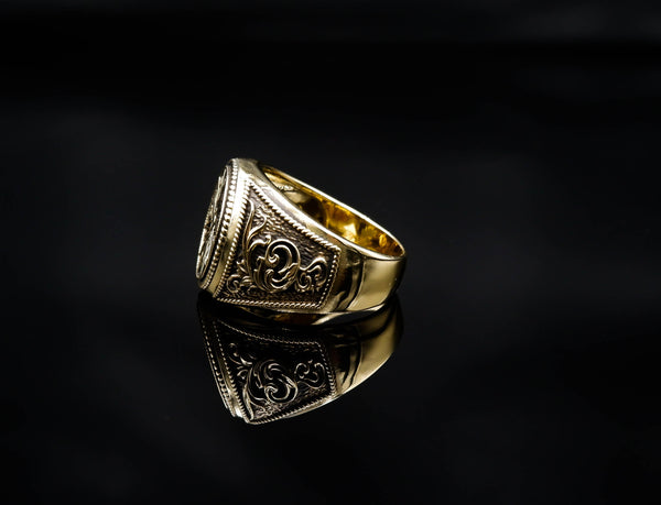 Trident Mandala Ring Greek Ancient Amulet Brass Jewelry Size 6-15 Br-415