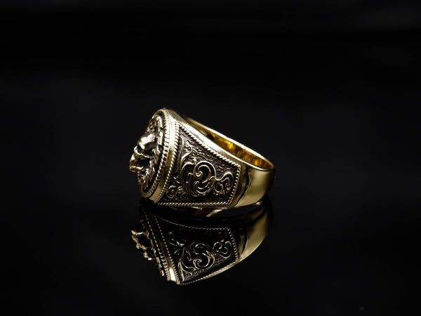 Skull Ring for Men Band Punk Gothic Brass Jewelry Size 6-15 Br-424
