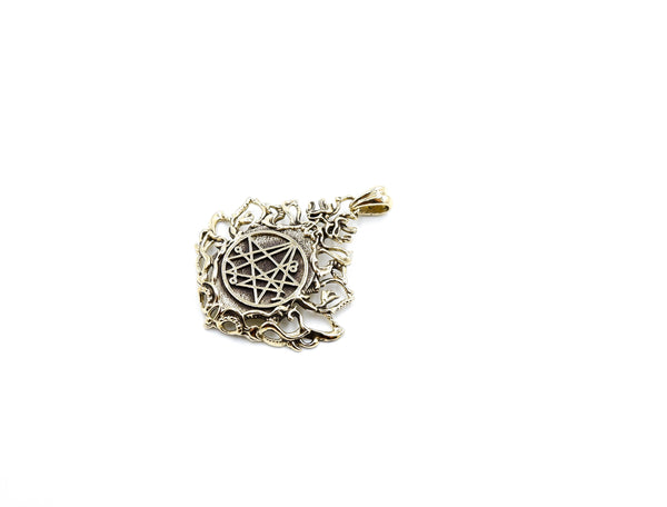 Necronomicon Talisman Rune Symbol Pentagram Pendant Brass Jewelry
