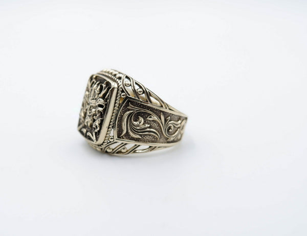 Japanese Samurai Warrior Ring Oni Gothic Brass Jewelry Br-527