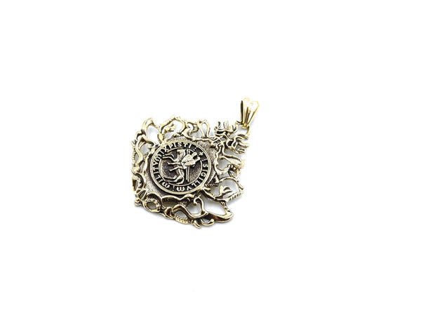 The Seal of Knights Templar Masonic Pendant Brass Jewelry