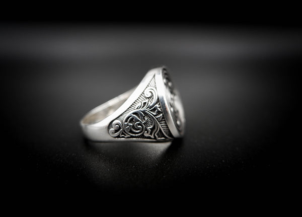 Wheel of Hecate Ring Mens Amulet Jewelry 925 Sterling Silver Size 6-15