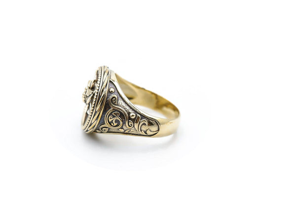 Honey Bee Ring for Men Women Honeycomb Brass Jewelry Size 6-15