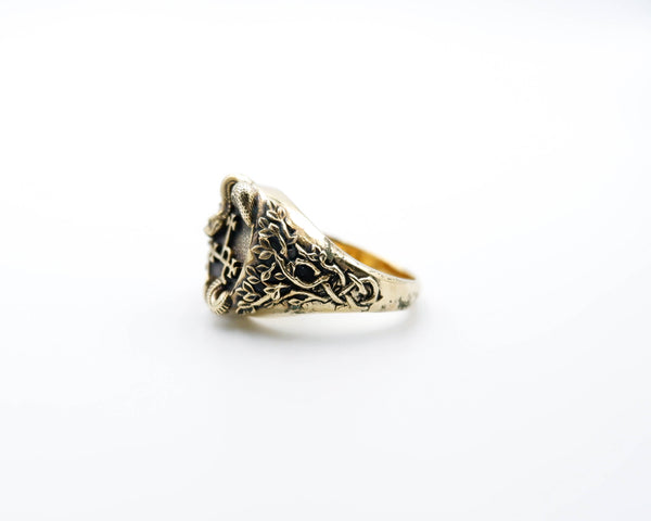 Sigil of Lilith with Snake Ring Solomon Seal kabbalah Magic Brass Jewelry Br-516