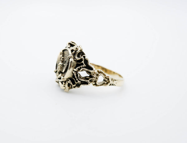 Owl Ring Women Brass Jewelry Size 6-15 Br-450