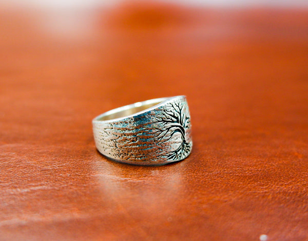 Tree of Life Band Ring Men Women 925 Sterling Silver Size 6-15