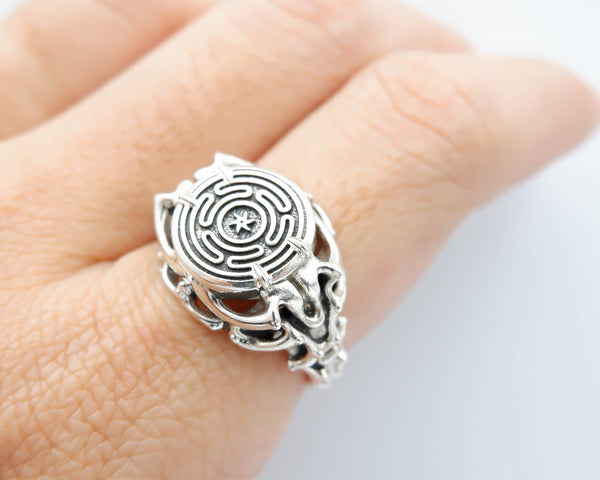 Wheel of Hecate Ring Women Jewelry 925 Sterling Silver R-449