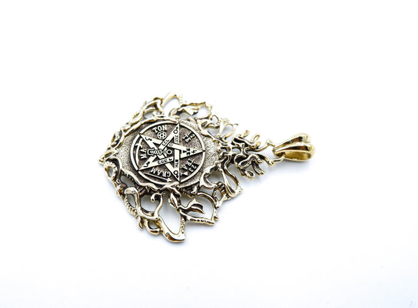 Tetragrammaton Pentagram Pendant Anniversary Jewelry Gift for Women Teen Girls Mothers Day Gifts Brass Jewelry
