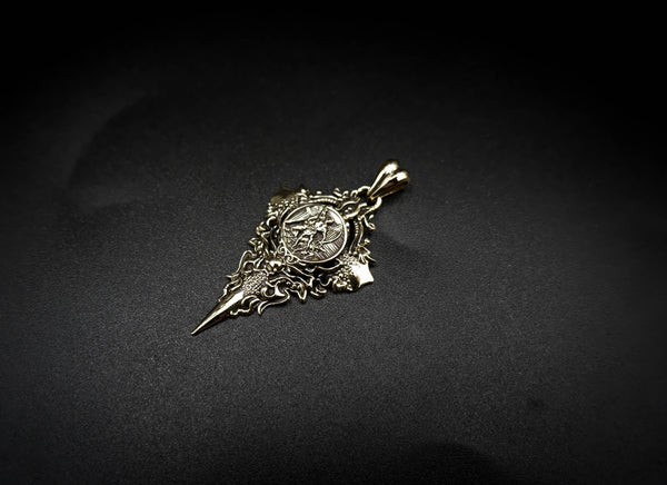 Saint Michael Pendant St Michael The Archangel Christian Brass Jewelry BR-456