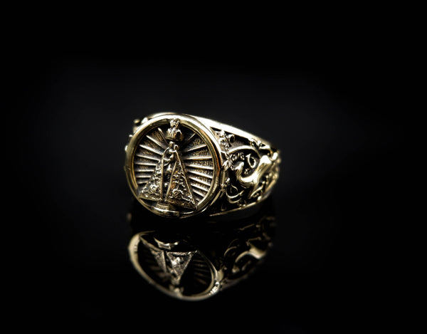 Our Lady Of Guadalupe Virgin Mary Ring for Men Women Christian Brass Jewelry Size 6-15 Br-368