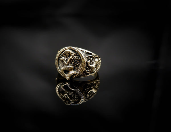 Mermaid Ring Birthday Gifts Brass Jewelry Size 6-15 Br-510