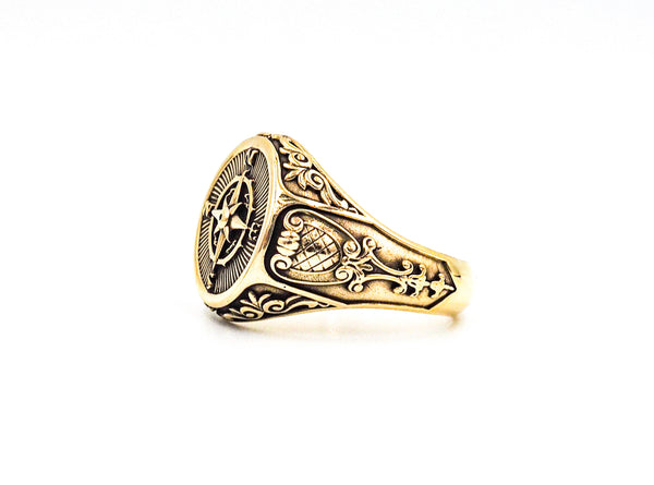 Compass Ring For Mens and Women Brass Jewelry Size 6-15