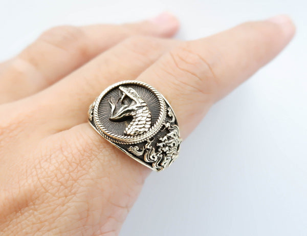 Cobra Snake Ring for Men Animal Punk Brass Jewelry Size 6-15