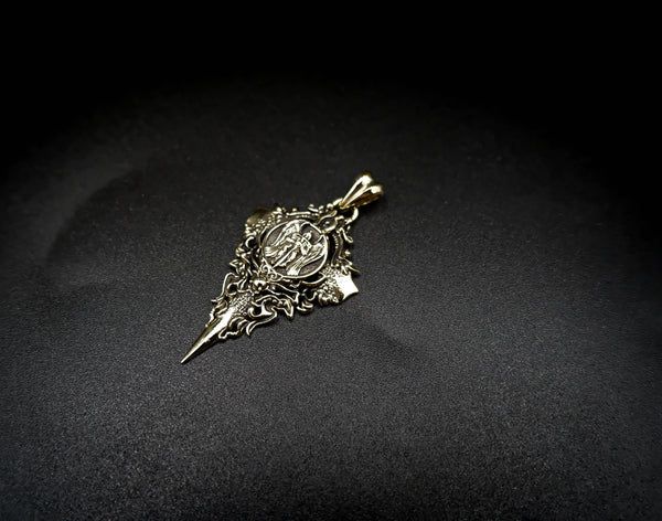 St. Michael The Archangel Pendant Catholic Knight Protection Brass Jewelry BR-463