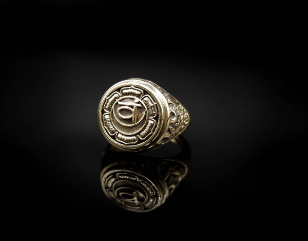 Svadhisthana Chakra Ring for Men Women Mandala Yoga Brass Jewelry Size 6-15 Br-380