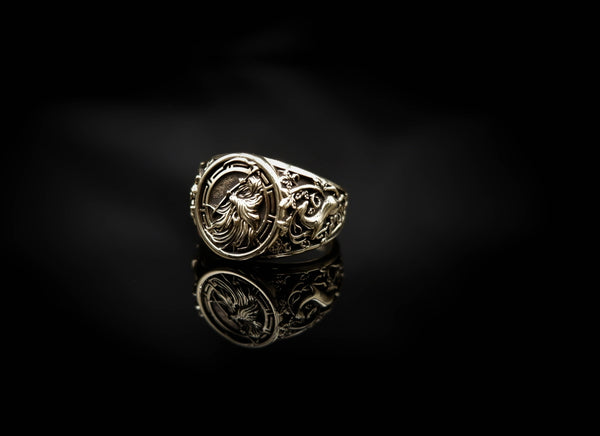 Santa Muerte Ring Skull Brass Jewelry Size 6-15 Br-496