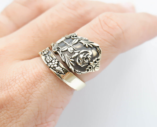 Rose Flower Ring for Men and Women Valentines Day Gift Brass Jewelry Size 6-15