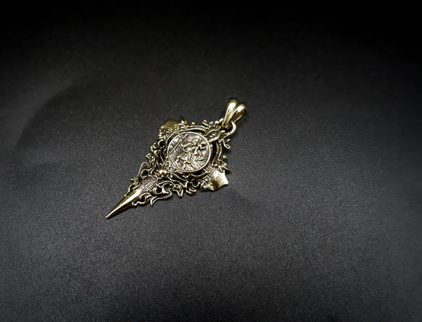 Saint Christopher Pendant Catholic Christian Amulet Brass Jewelry BR-469