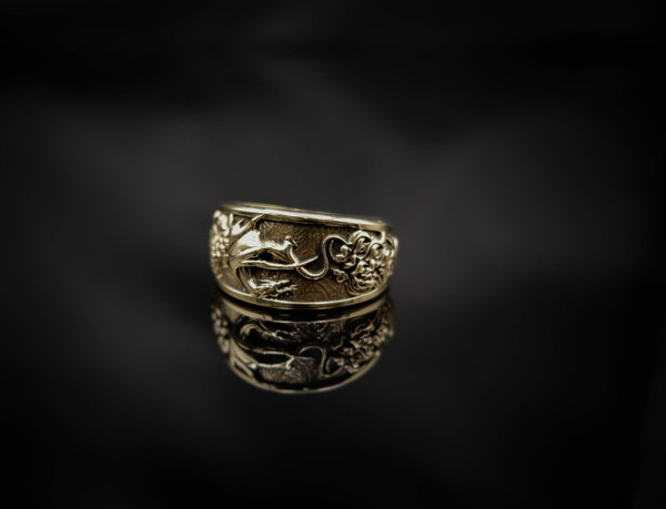 Flying Dragon Band Ring Protection Boho Celtic Fantasy Brass Jewelry Size 6-15 Br-503