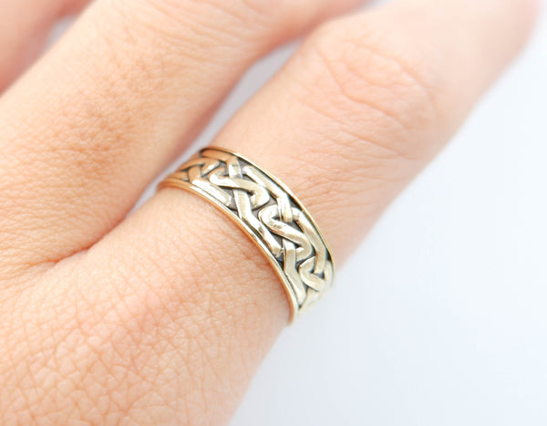 Celtic Knot Ring for Women Men Brass Jewelry Size 6-15